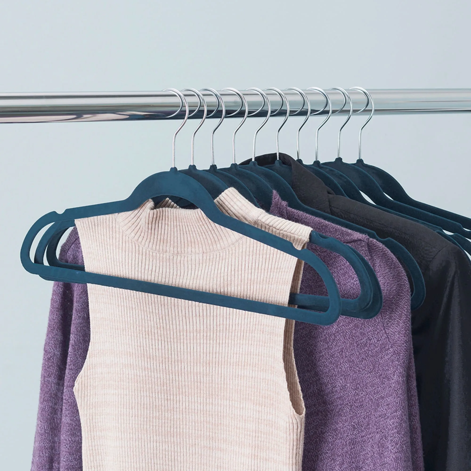 10 Piece Velvet Hanger, Navy