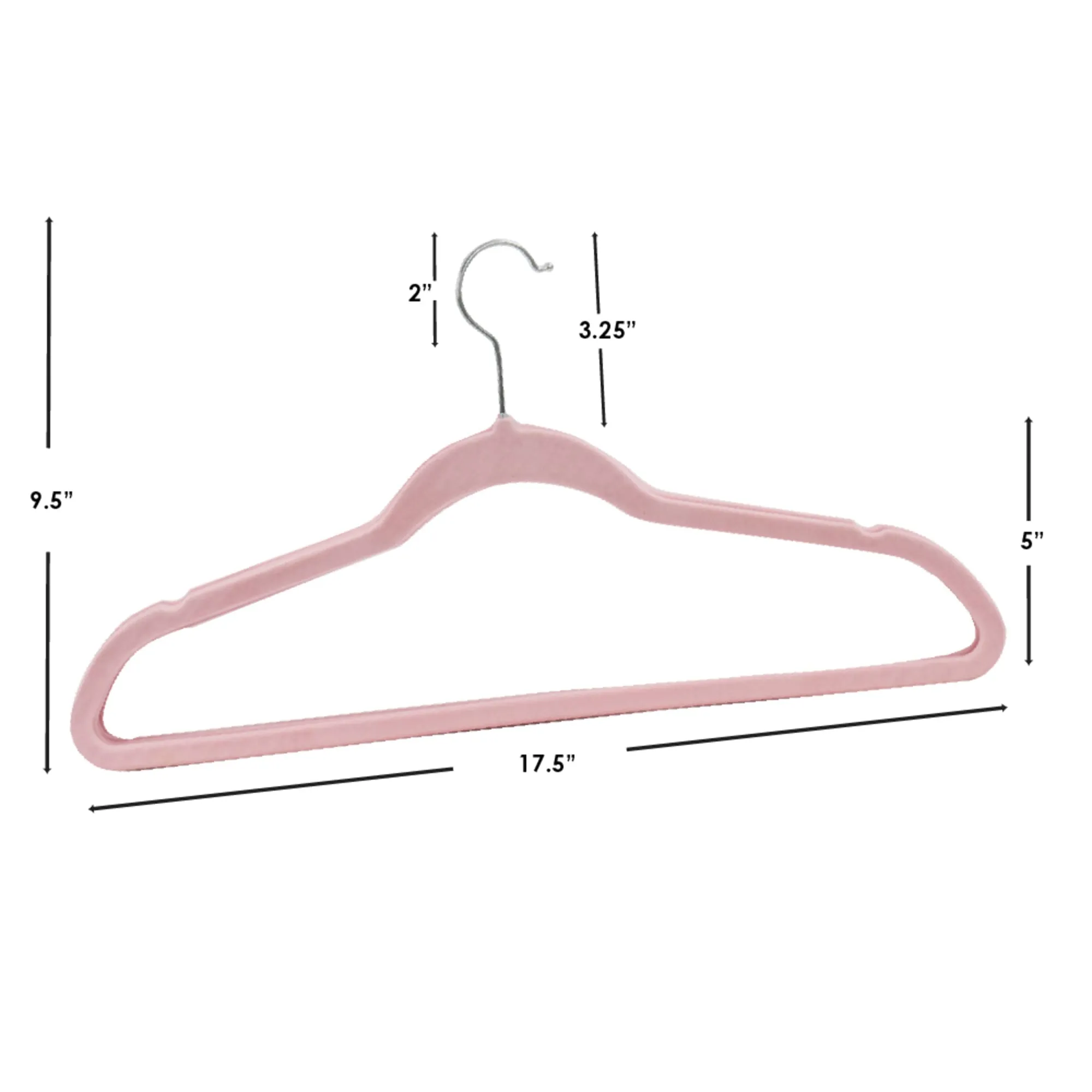 10 Piece Velvet Hanger, Pink