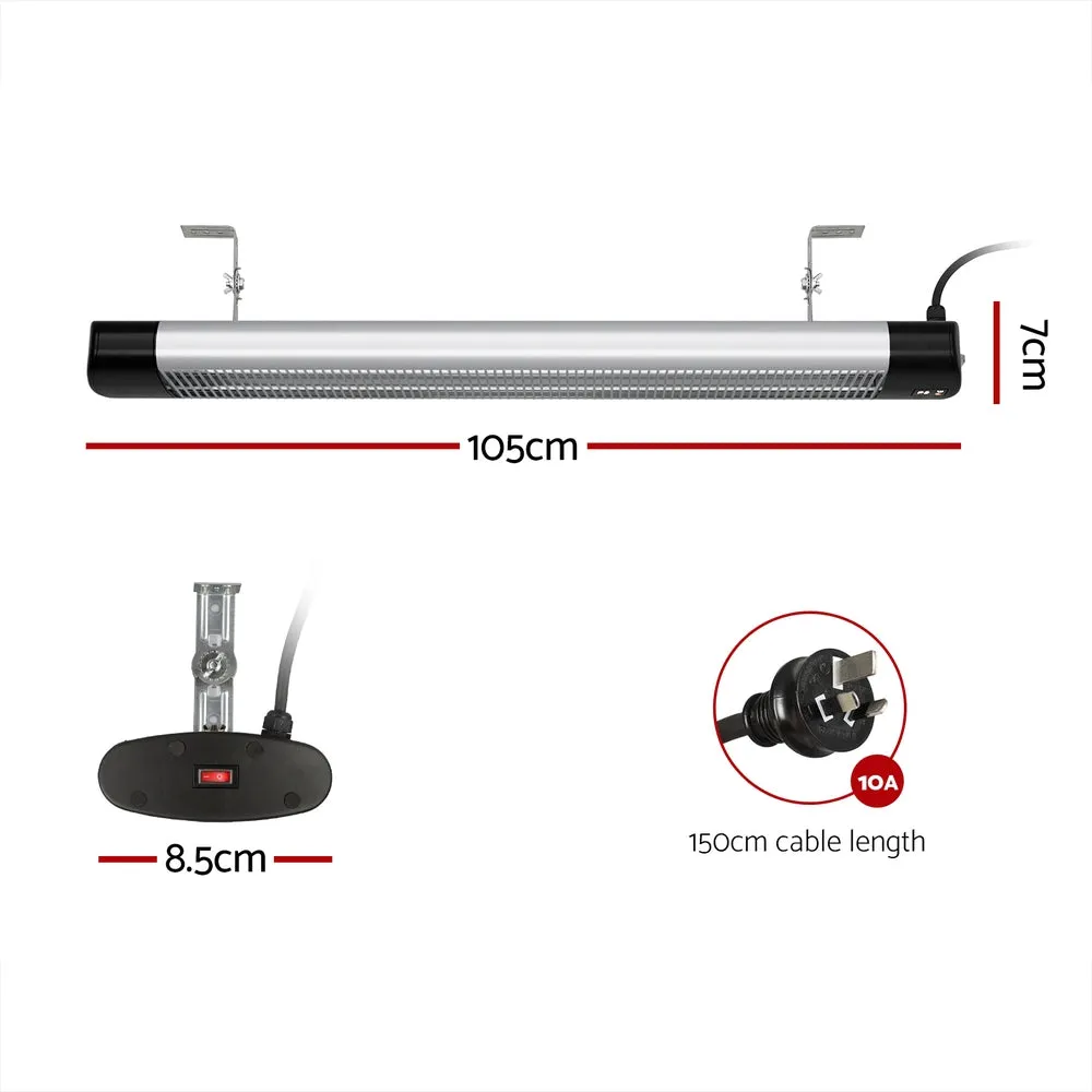 3000W Radiant Heater, Wall-Mount, Remote Control - Devanti