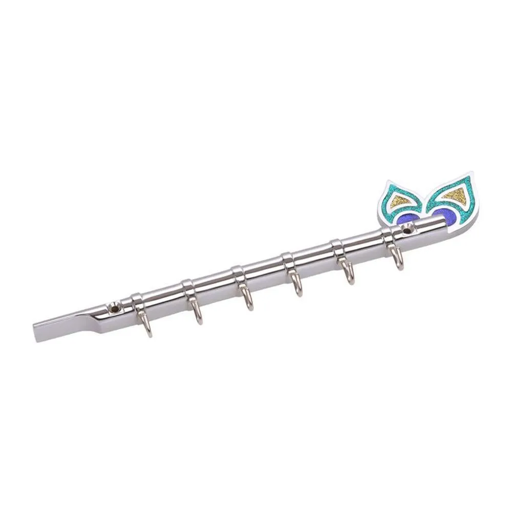 317 Flute Shape Stainless Steel Key Holder Stand ( Chrome Antique Finish, 9" X 2", Silver)