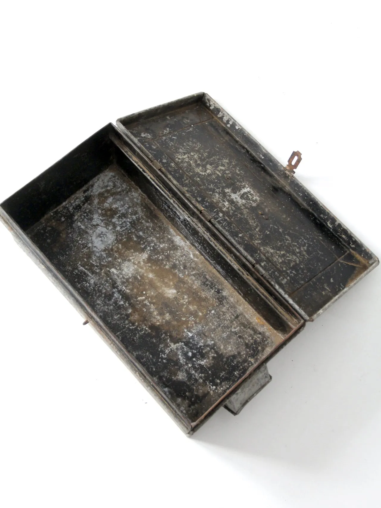antique galvanized metal tool box