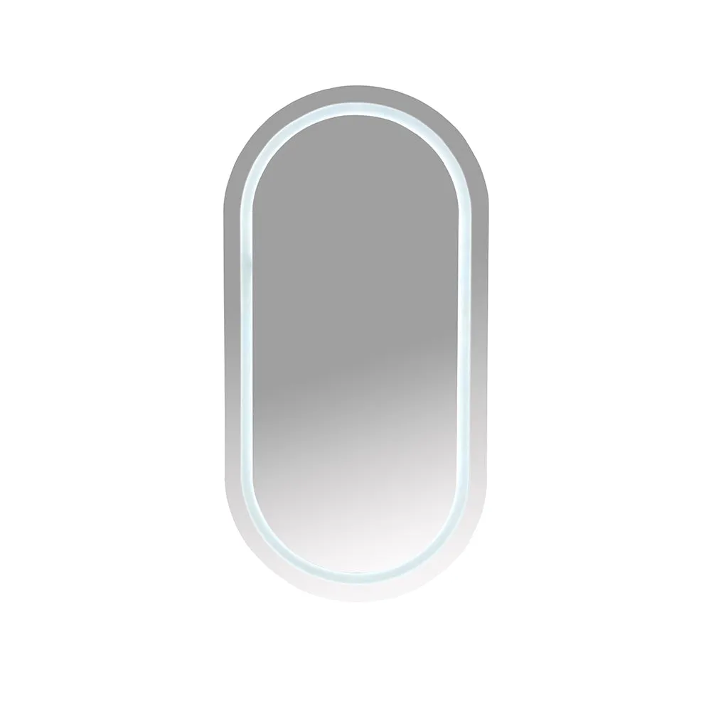 Athena LED Oval PVC Shaving Cabinet (450 x 900mm) – Single Door