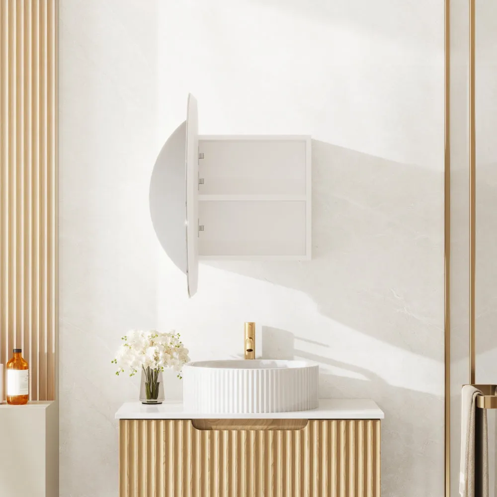 Athena LED Round PVC Shaving Cabinet 600mm – Single Door