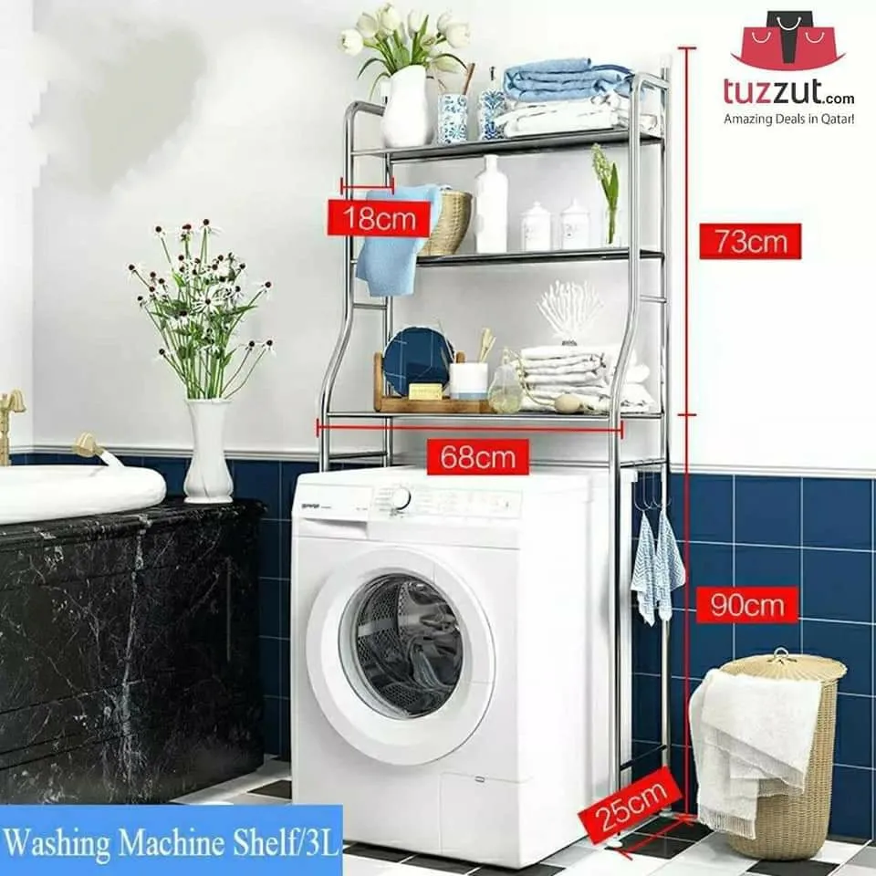 Bathroom Over Washing Machine Rack Storage Shelf Organizer 010
