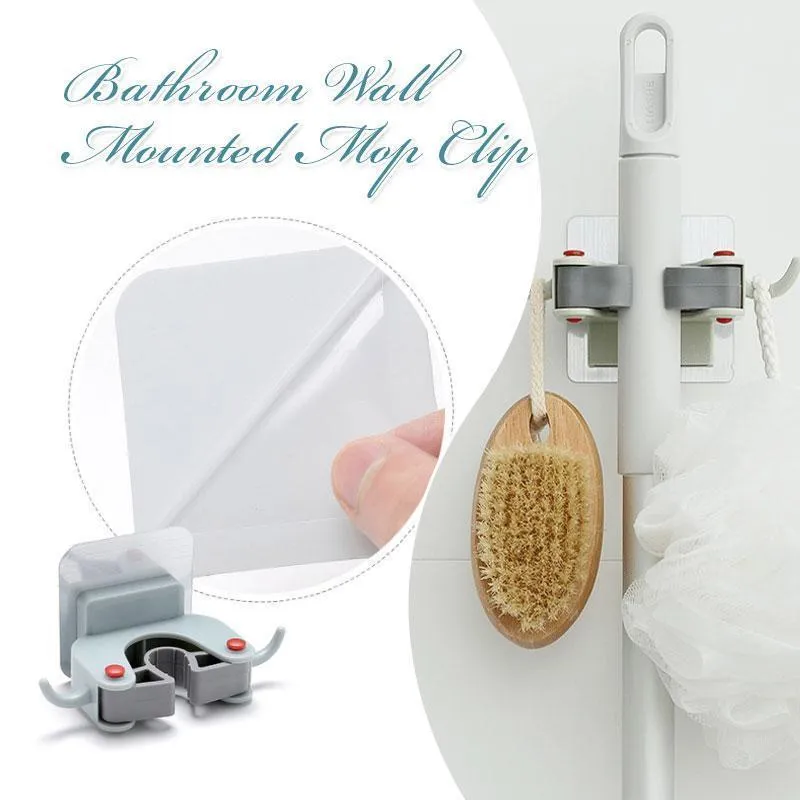 Bathroom Wall Mounted Mop Clip