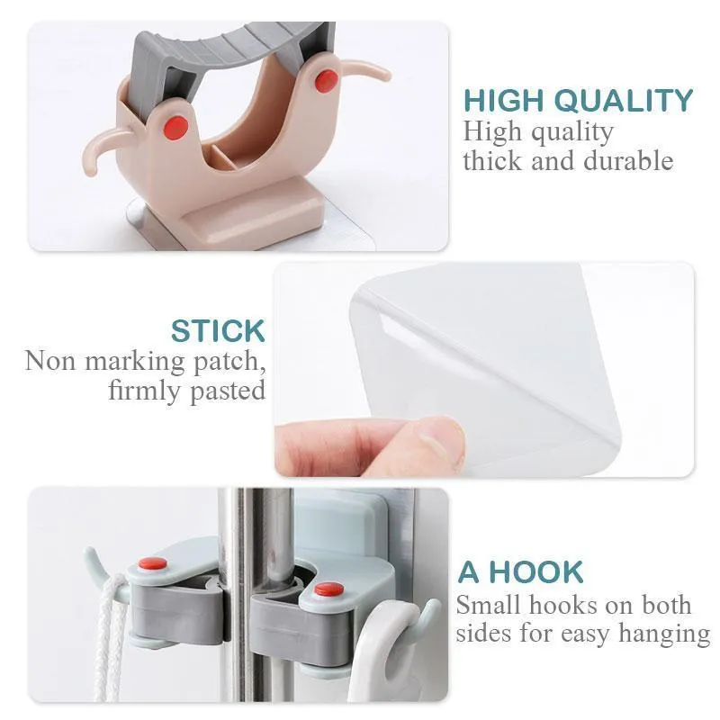 Bathroom Wall Mounted Mop Clip