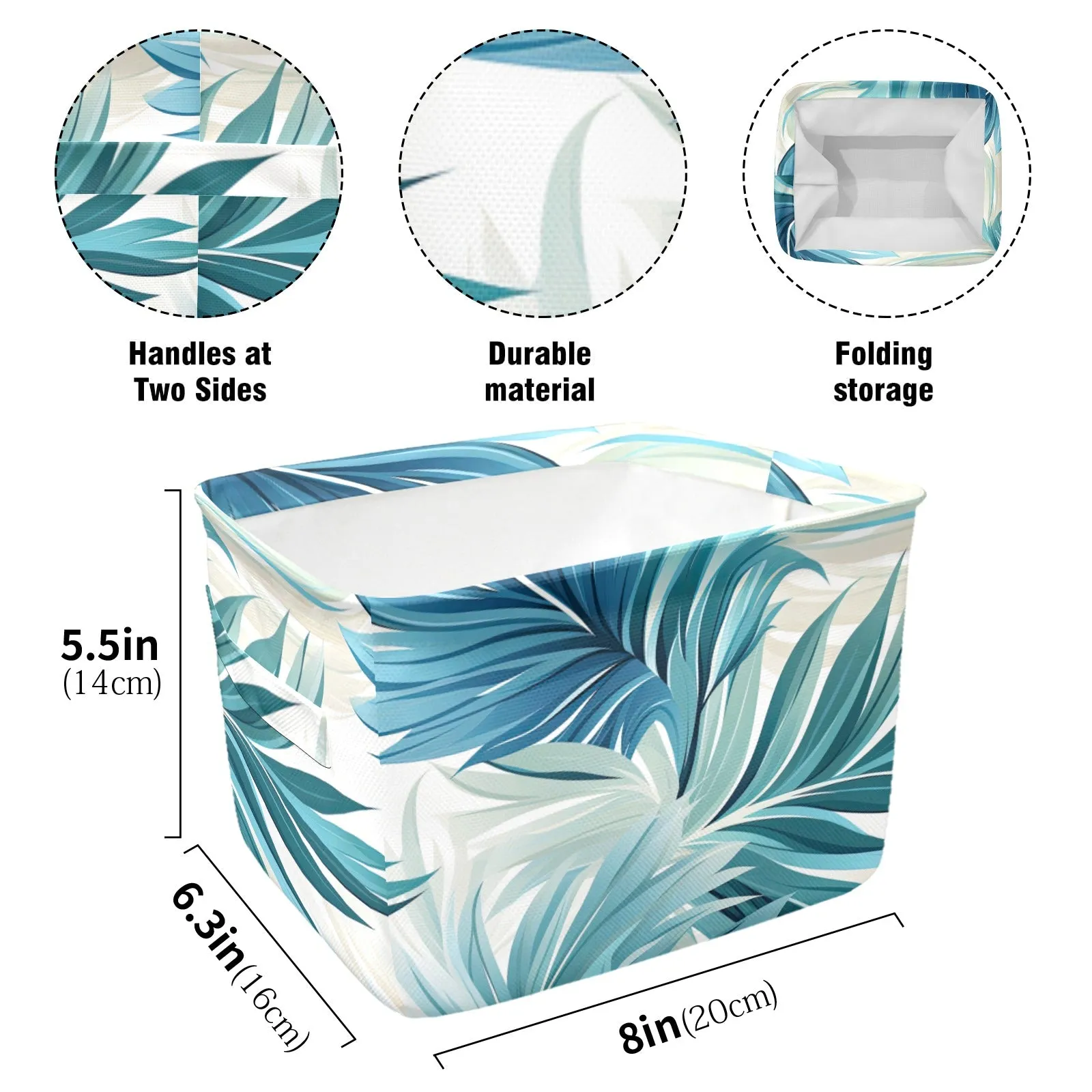 Blue Palms Fabric Storage Basket