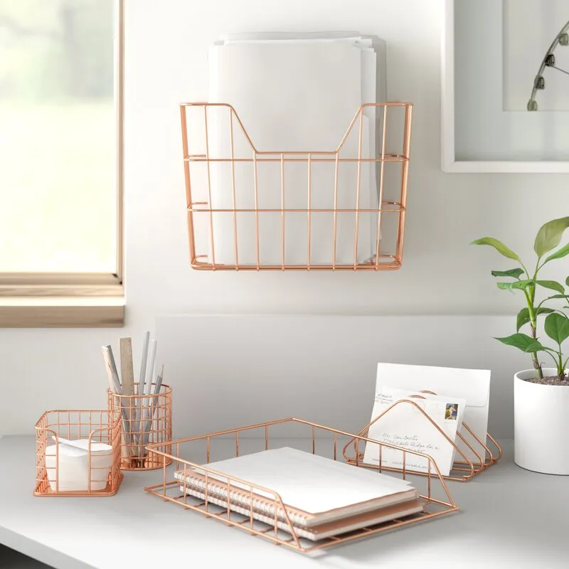 Bostein Metal Desktop Organizer Set
