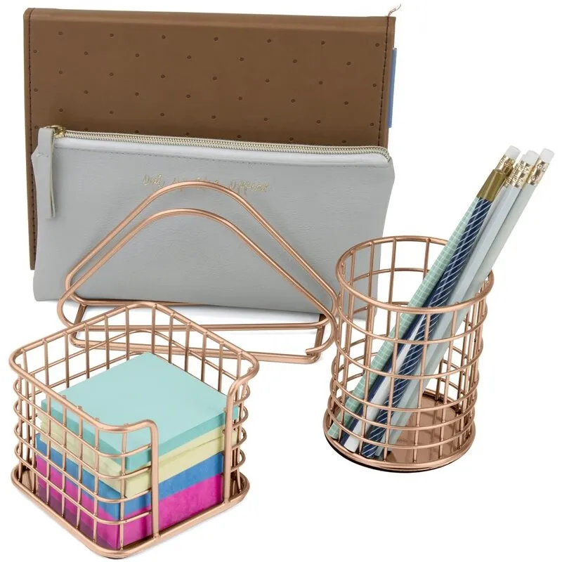 Bostein Metal Desktop Organizer Set
