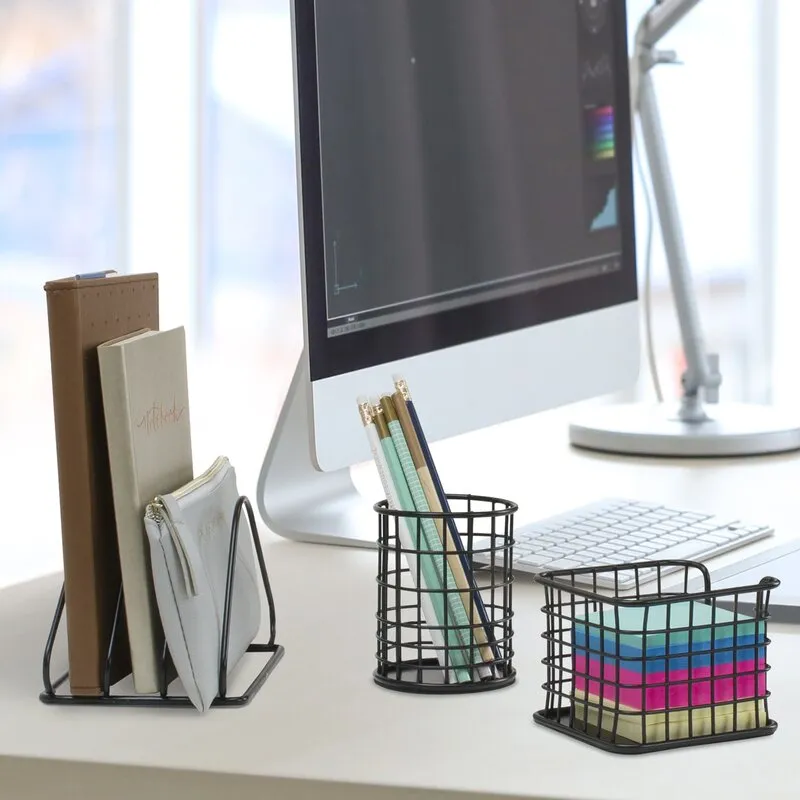 Bostein Metal Desktop Organizer Set