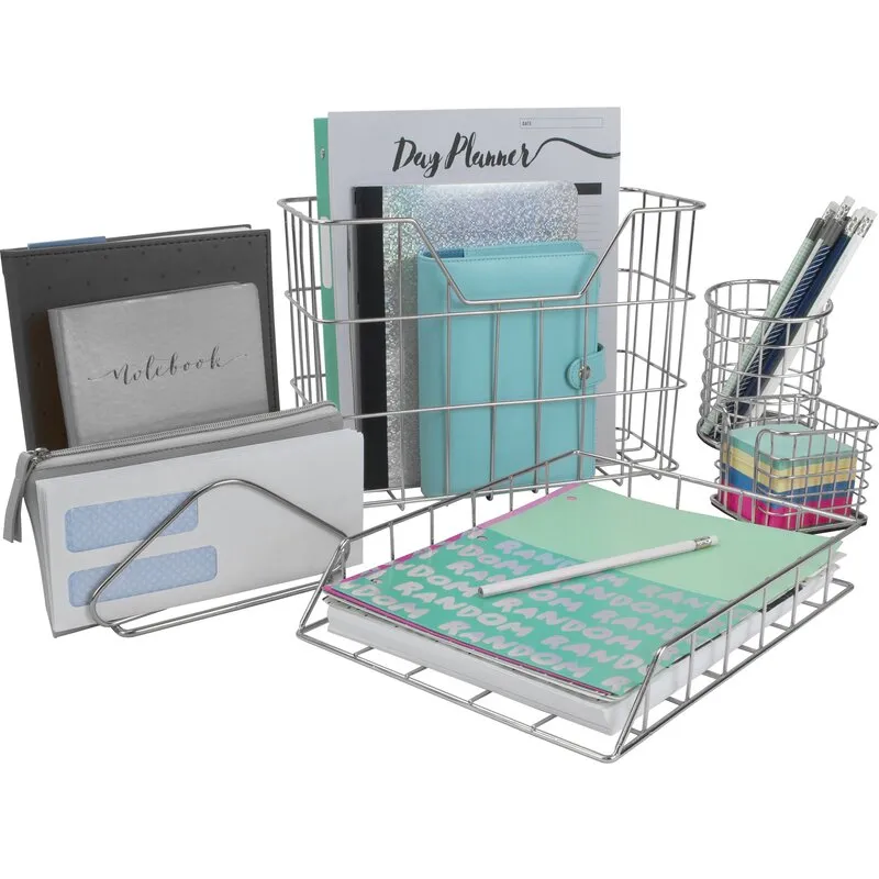 Bostein Metal Desktop Organizer Set