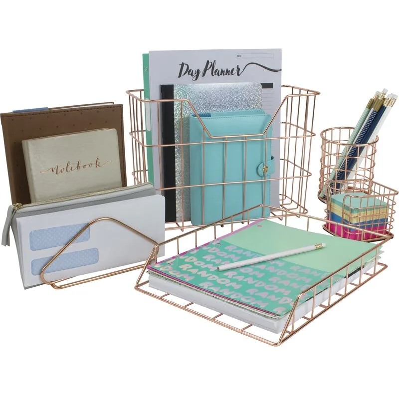Bostein Metal Desktop Organizer Set