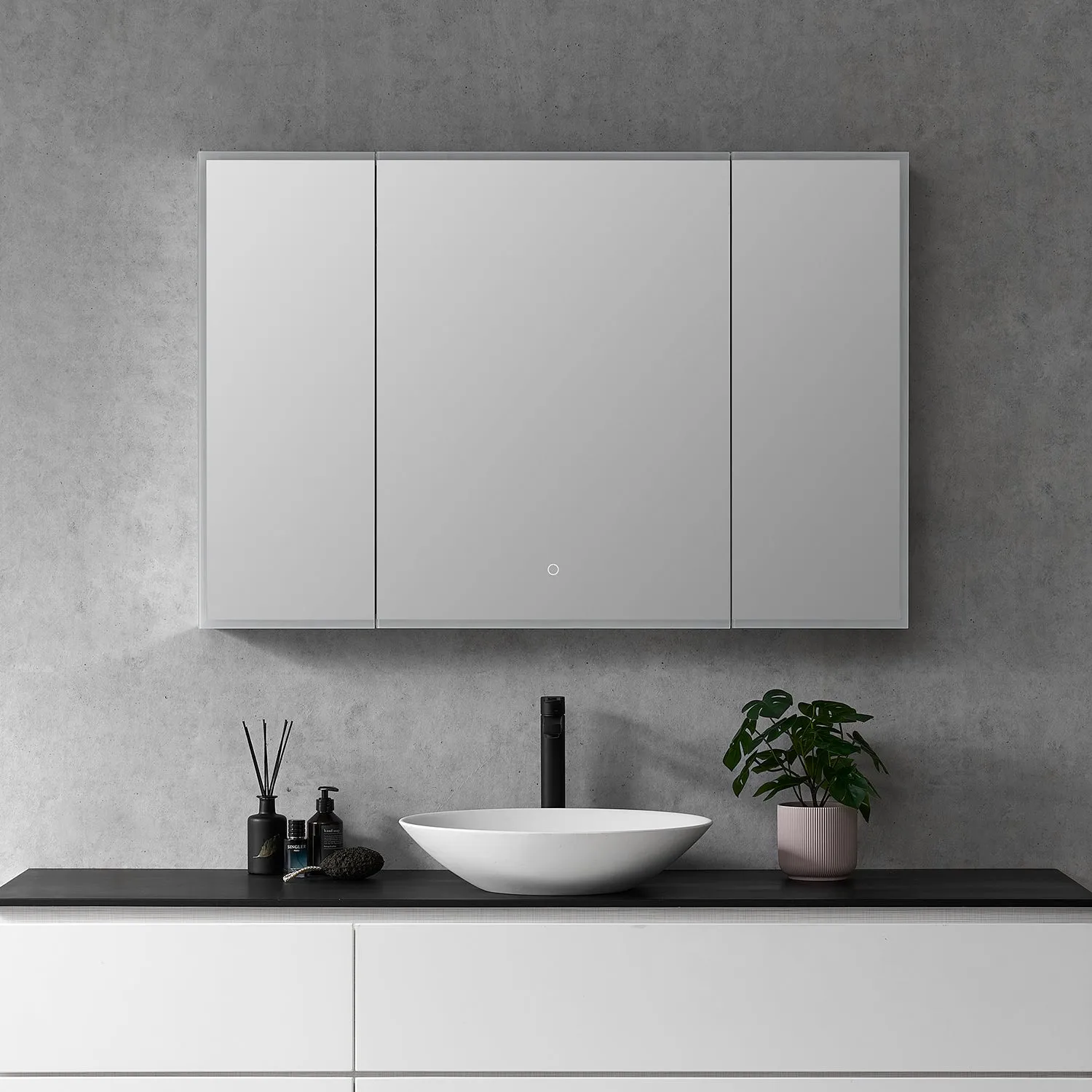 Carsoli Rectangle Frameless Surface-Mount/Recessed LED Lighted Bathroom Medicine Cabinet