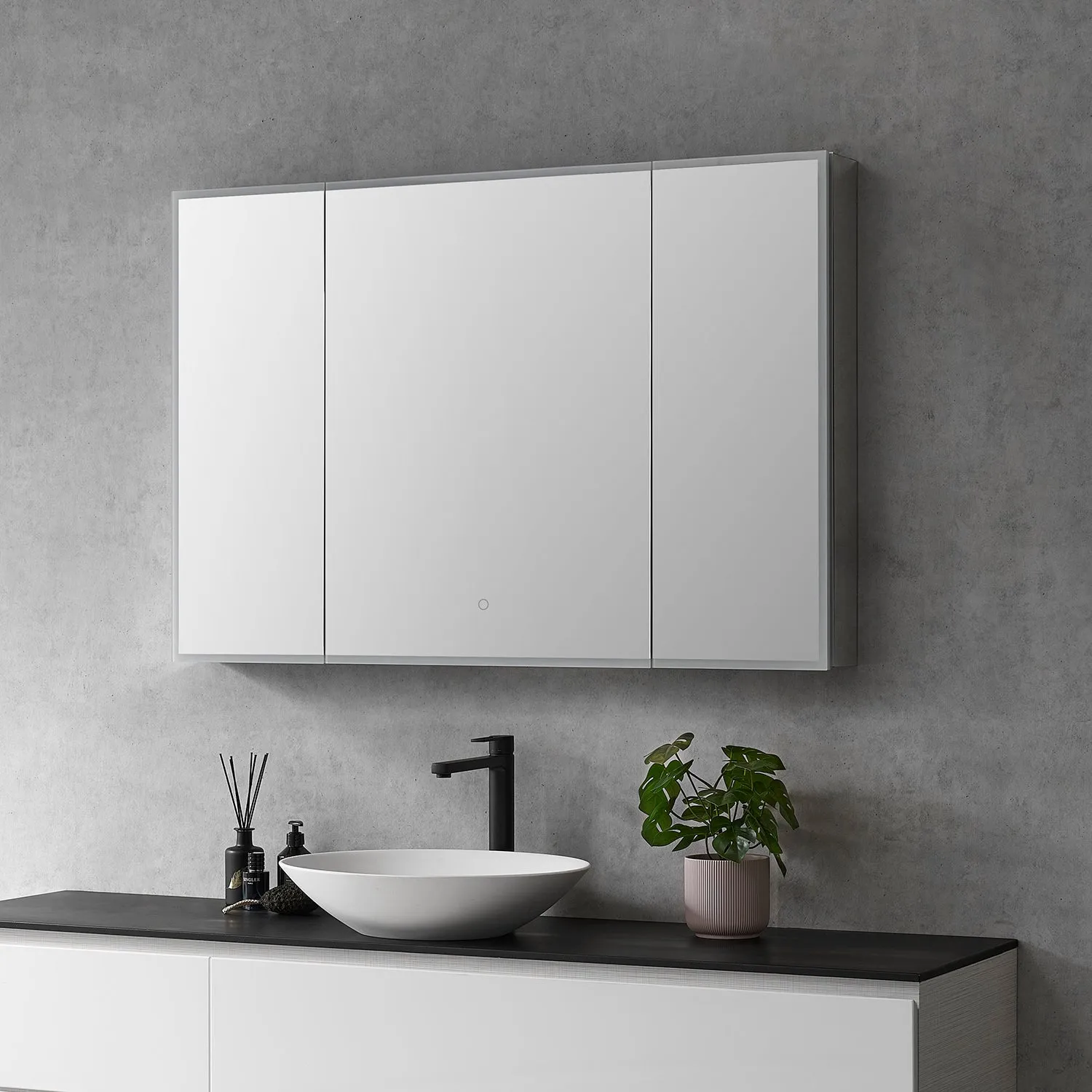 Carsoli Rectangle Frameless Surface-Mount/Recessed LED Lighted Bathroom Medicine Cabinet
