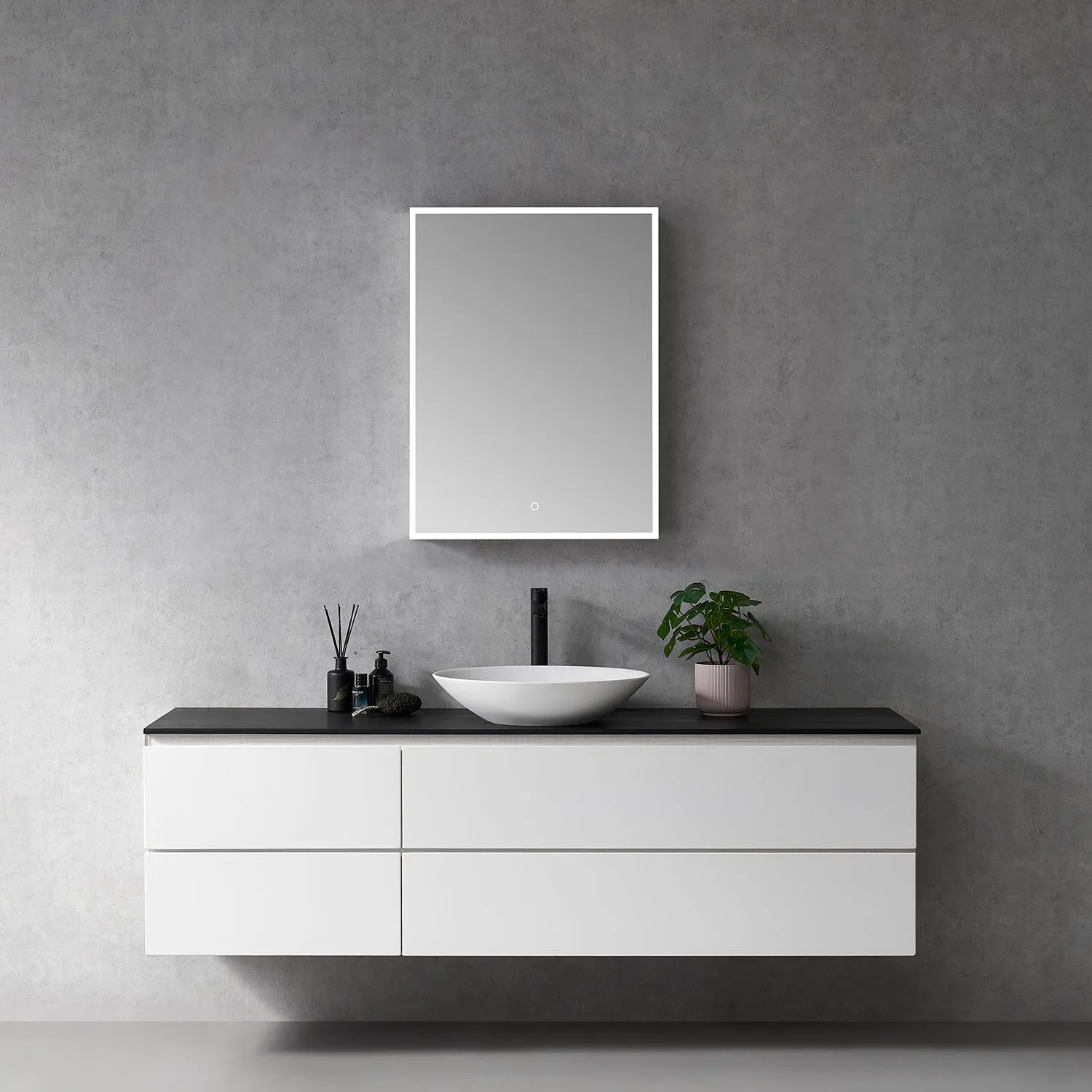 Carsoli Rectangle Frameless Surface-Mount/Recessed LED Lighted Bathroom Medicine Cabinet