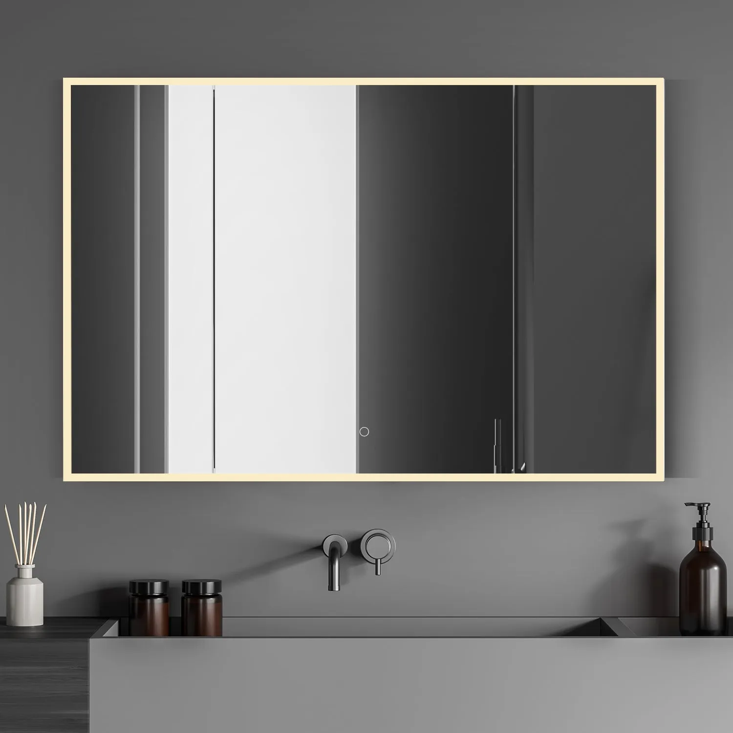 Carsoli Rectangle Frameless Surface-Mount/Recessed LED Lighted Bathroom Medicine Cabinet