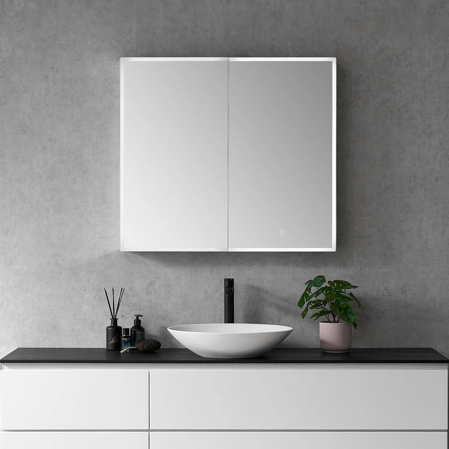 Carsoli Rectangle Frameless Surface-Mount/Recessed LED Lighted Bathroom Medicine Cabinet