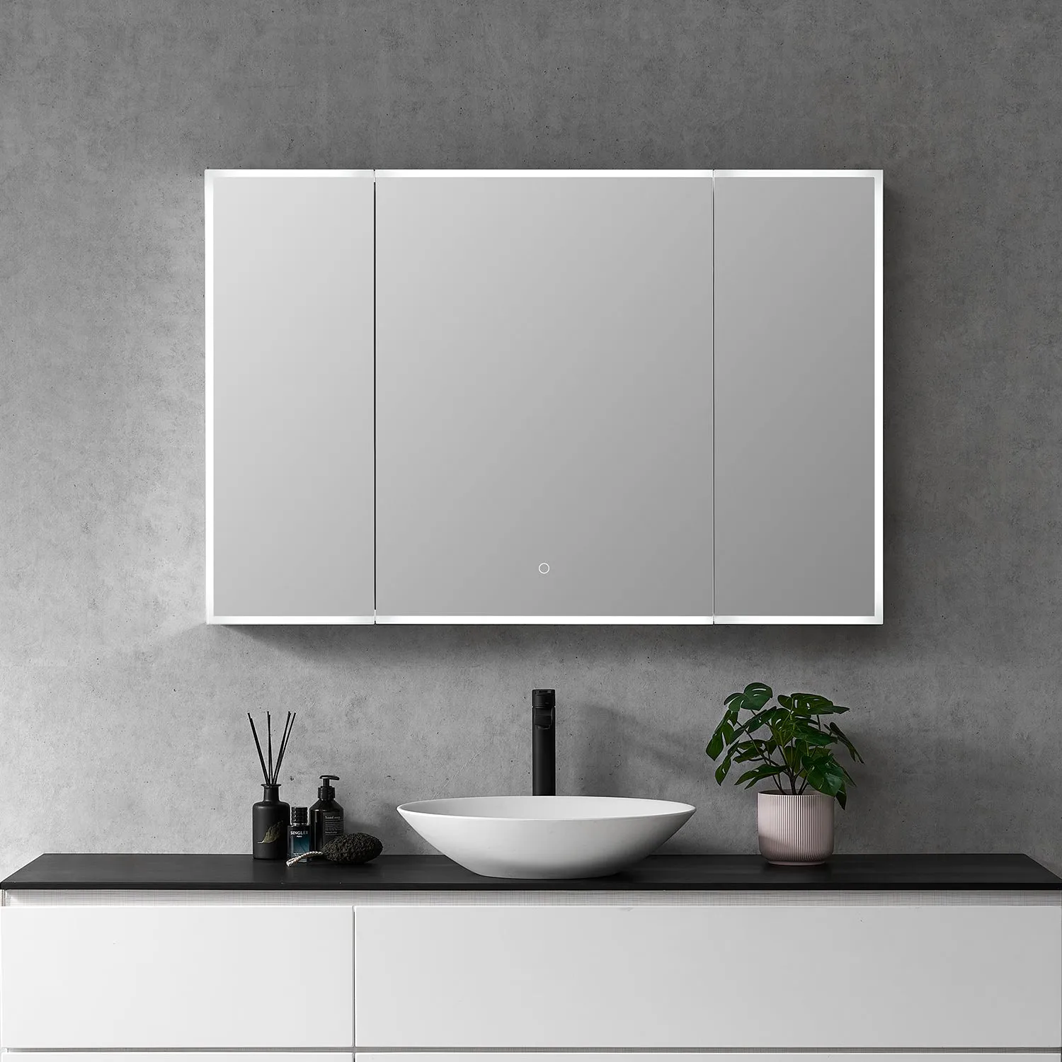 Carsoli Rectangle Frameless Surface-Mount/Recessed LED Lighted Bathroom Medicine Cabinet