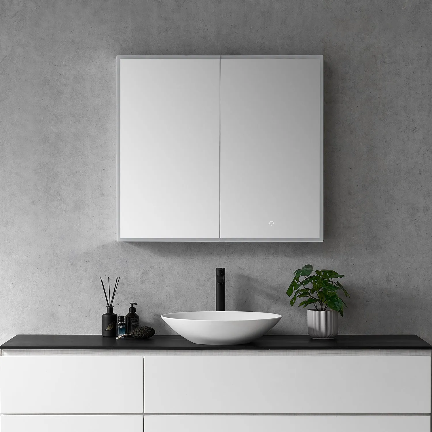 Carsoli Rectangle Frameless Surface-Mount/Recessed LED Lighted Bathroom Medicine Cabinet