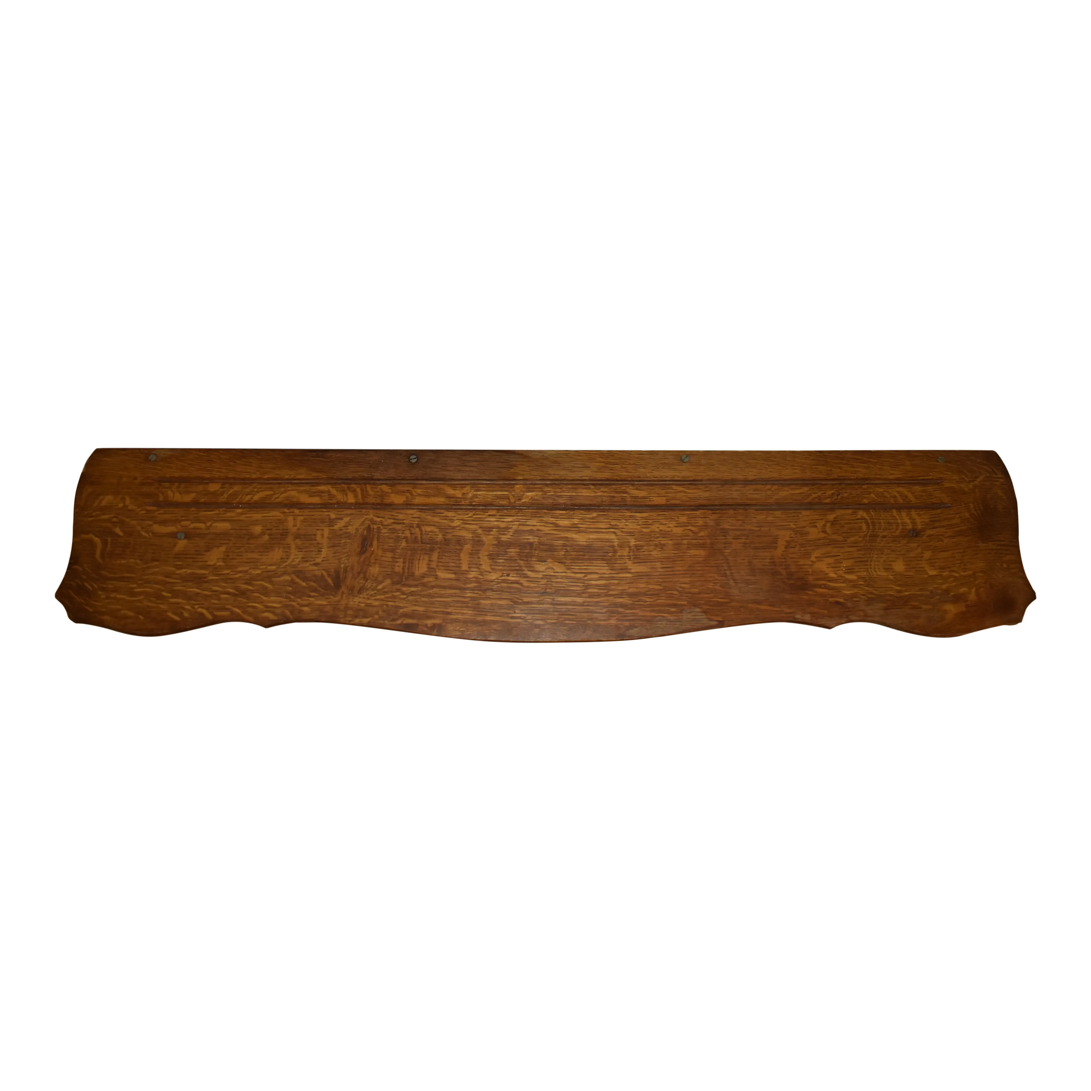 Carved Oak Wall Mounted Coat Rack with Shelf