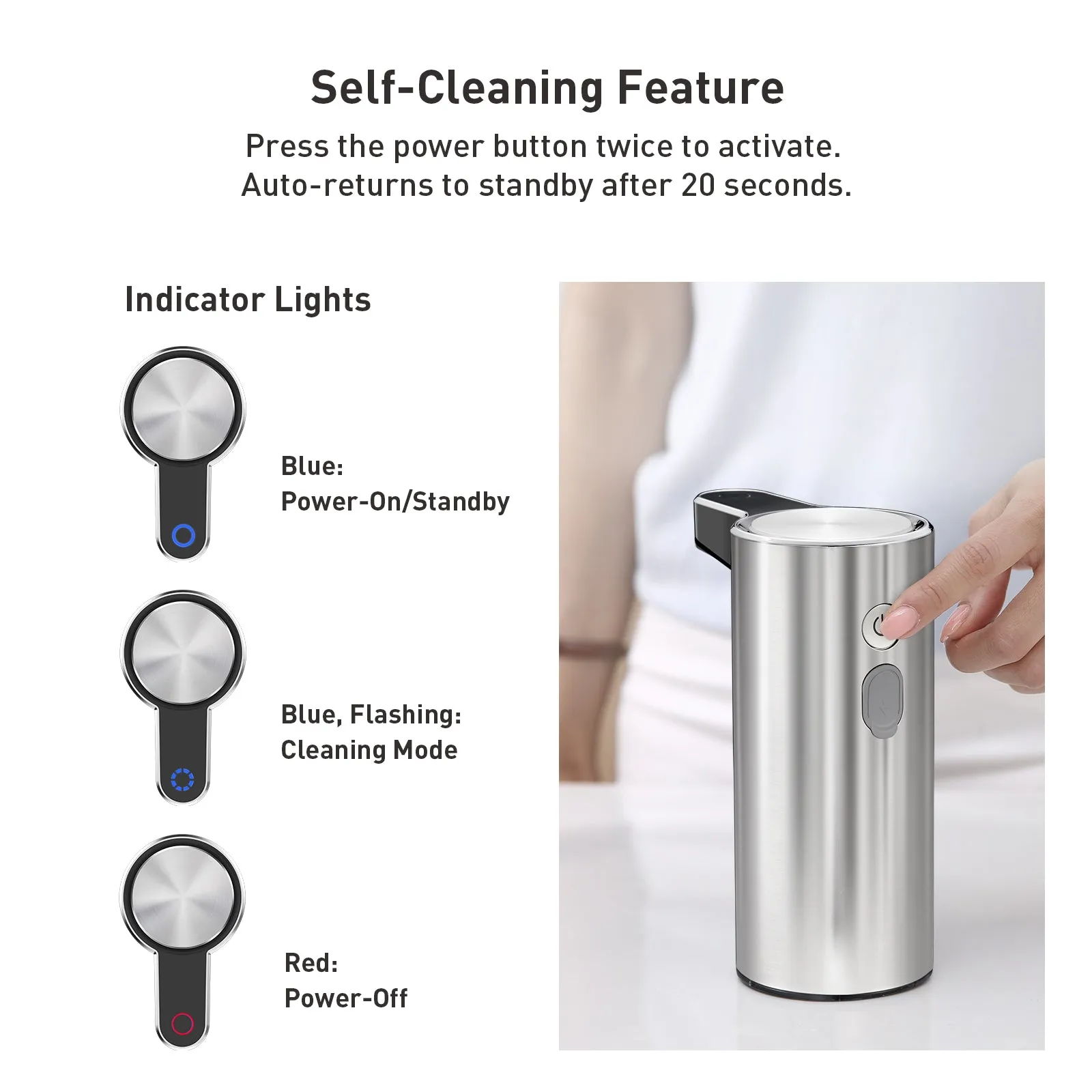 Deluxe Aroma Smart Liquid Soap Dispenser - Stainless Steel