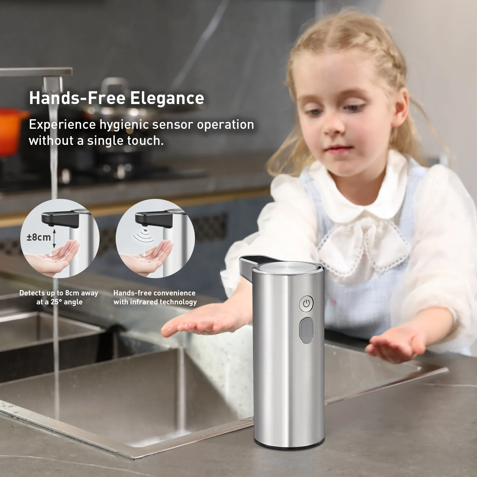 Deluxe Aroma Smart Liquid Soap Dispenser - Stainless Steel