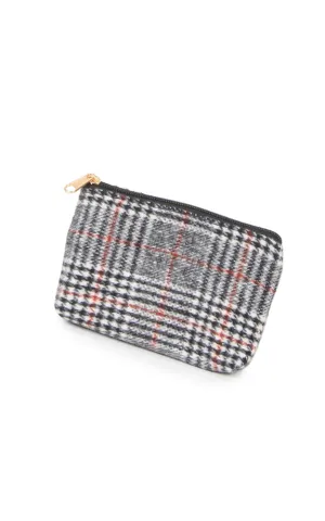 EAB9126 Black Glen Check Coin Purse (S)