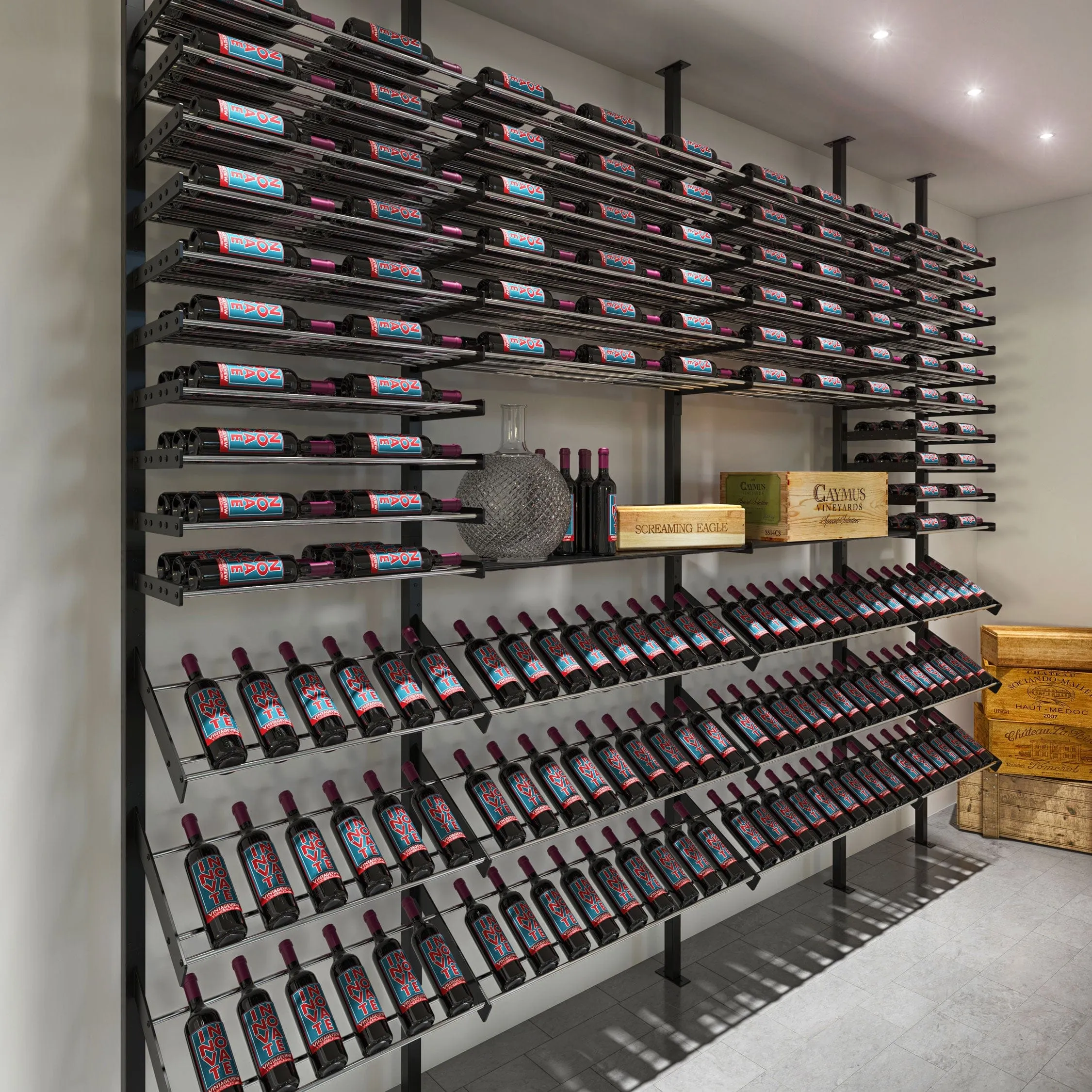 Evolution Wine Wall Mounted Wine Presentation Rack (3 - 9 Bottles)