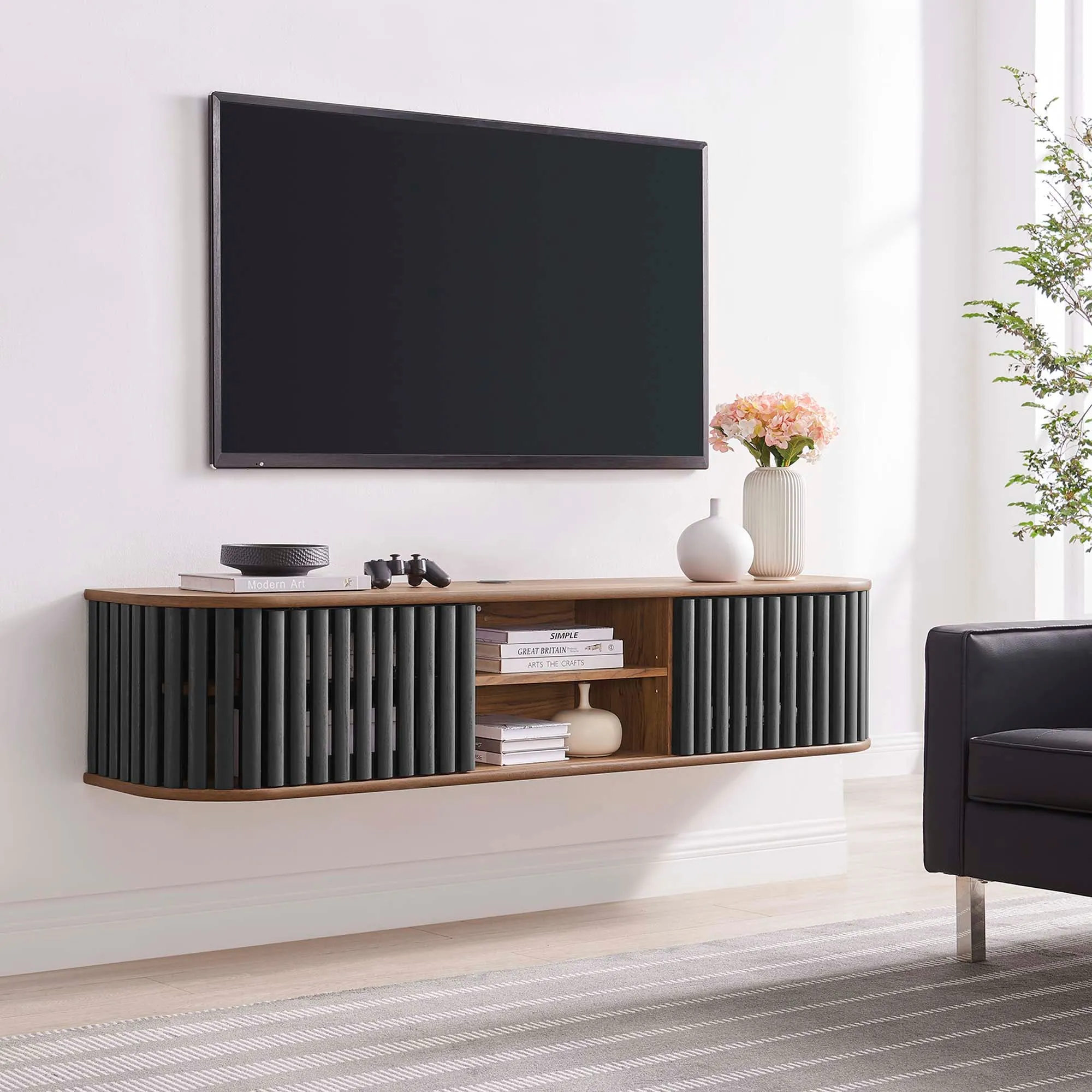 Fortitude 63" Wall-Mounted TV Stand by Modway