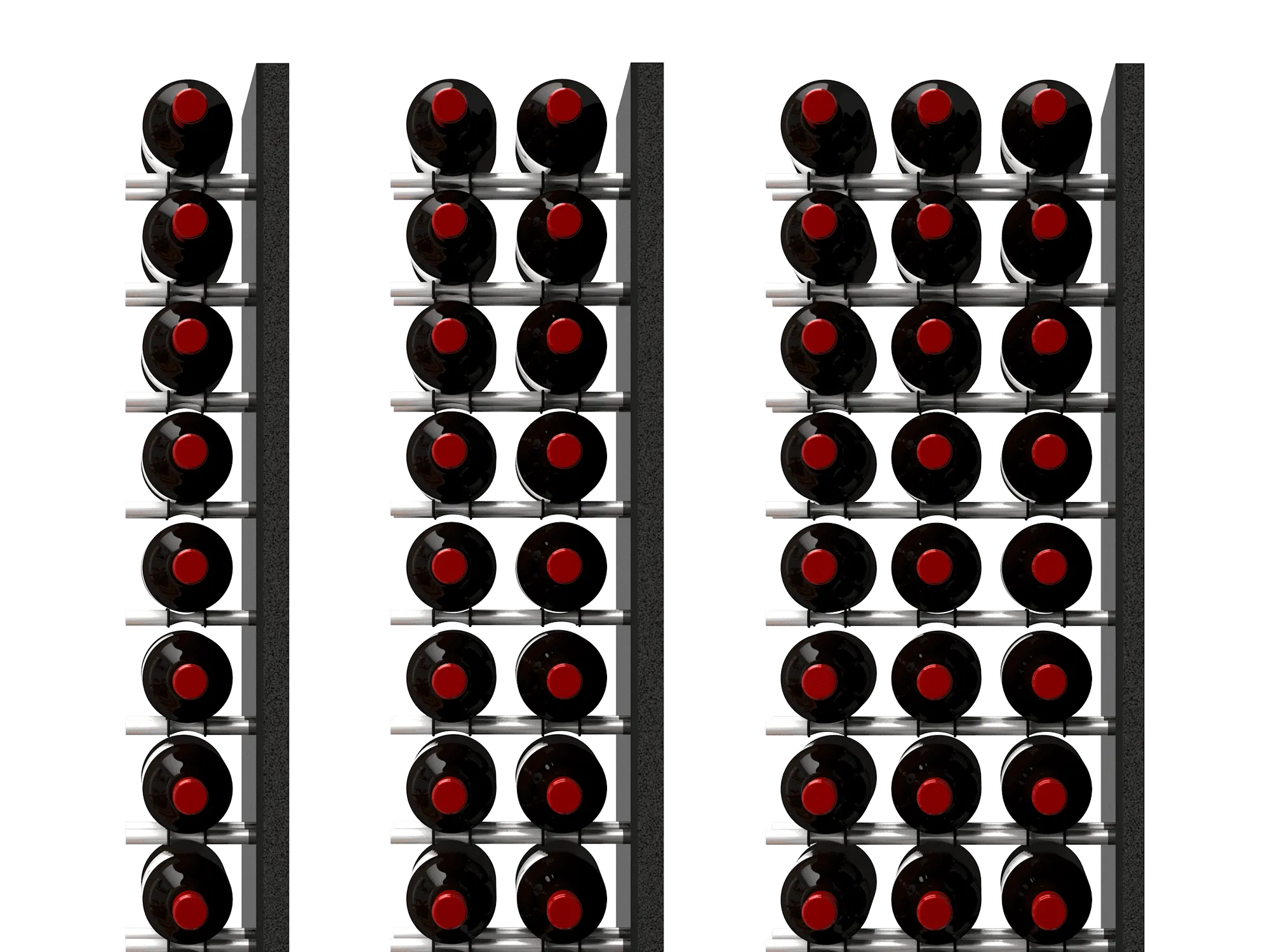Fusion Wine Wall HZ Aluminum Panel - 3FT Label-Out Wall Mounted Wine Rack (9-27 Bottles)