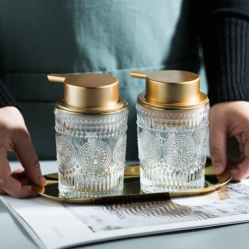 Gold and Glass Vintage Soap Dispenser