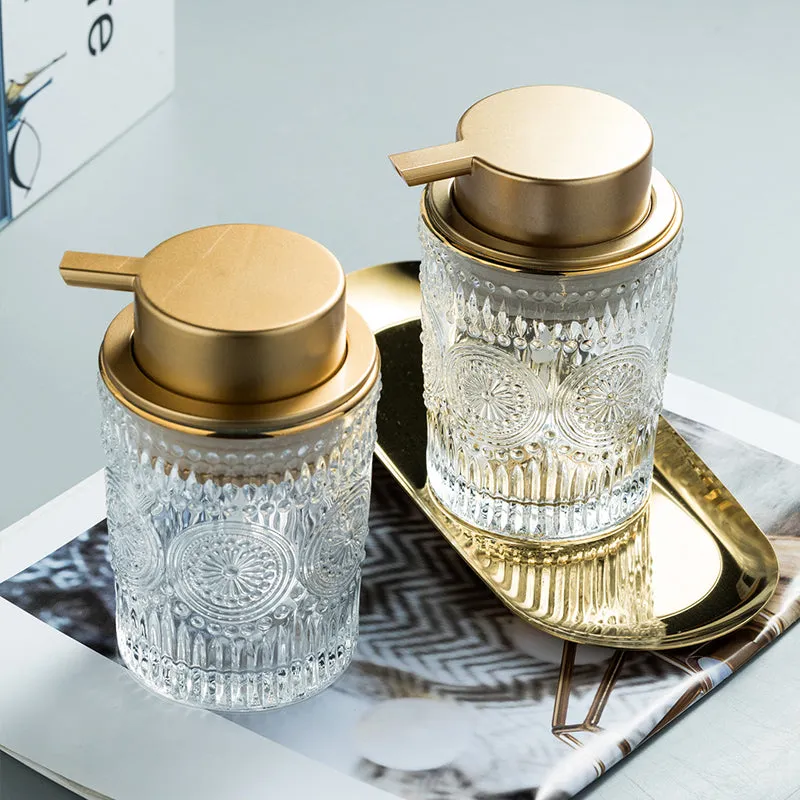 Gold and Glass Vintage Soap Dispenser