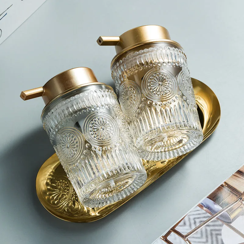 Gold and Glass Vintage Soap Dispenser