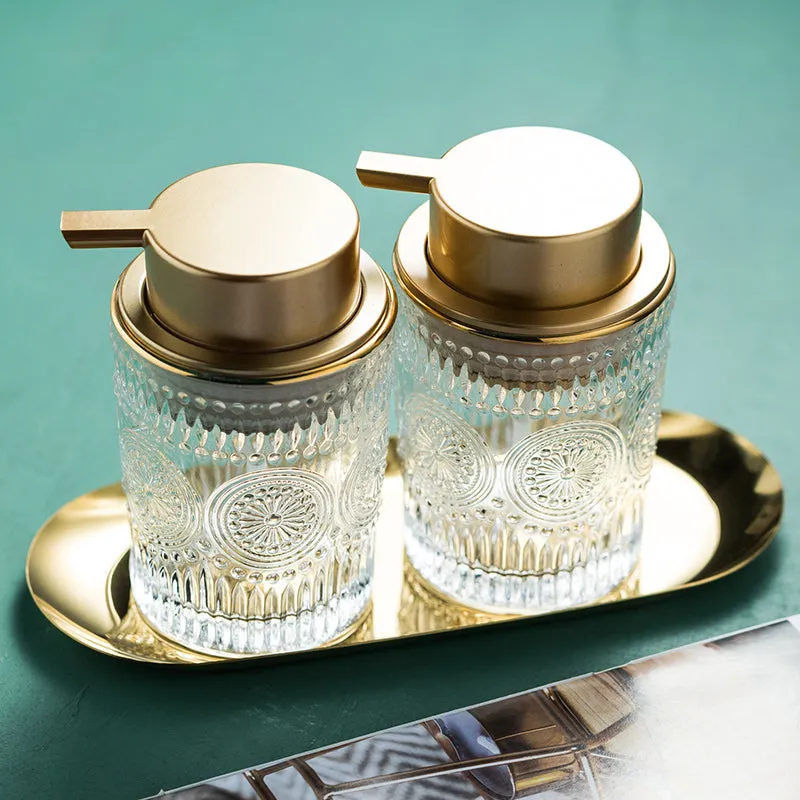 Gold and Glass Vintage Soap Dispenser