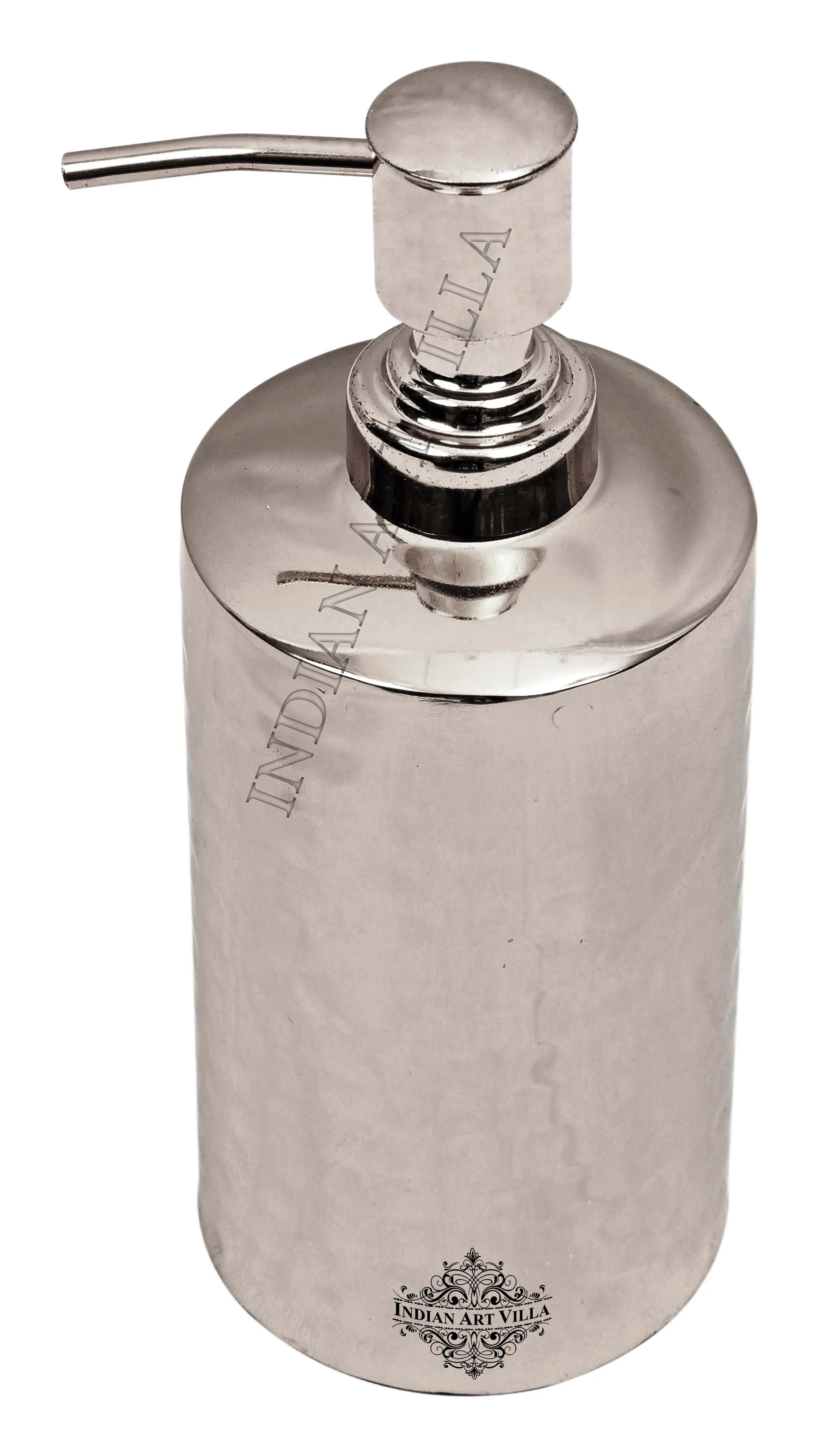 IndianArtVilla Steel Hammered Round Soap Dispenser