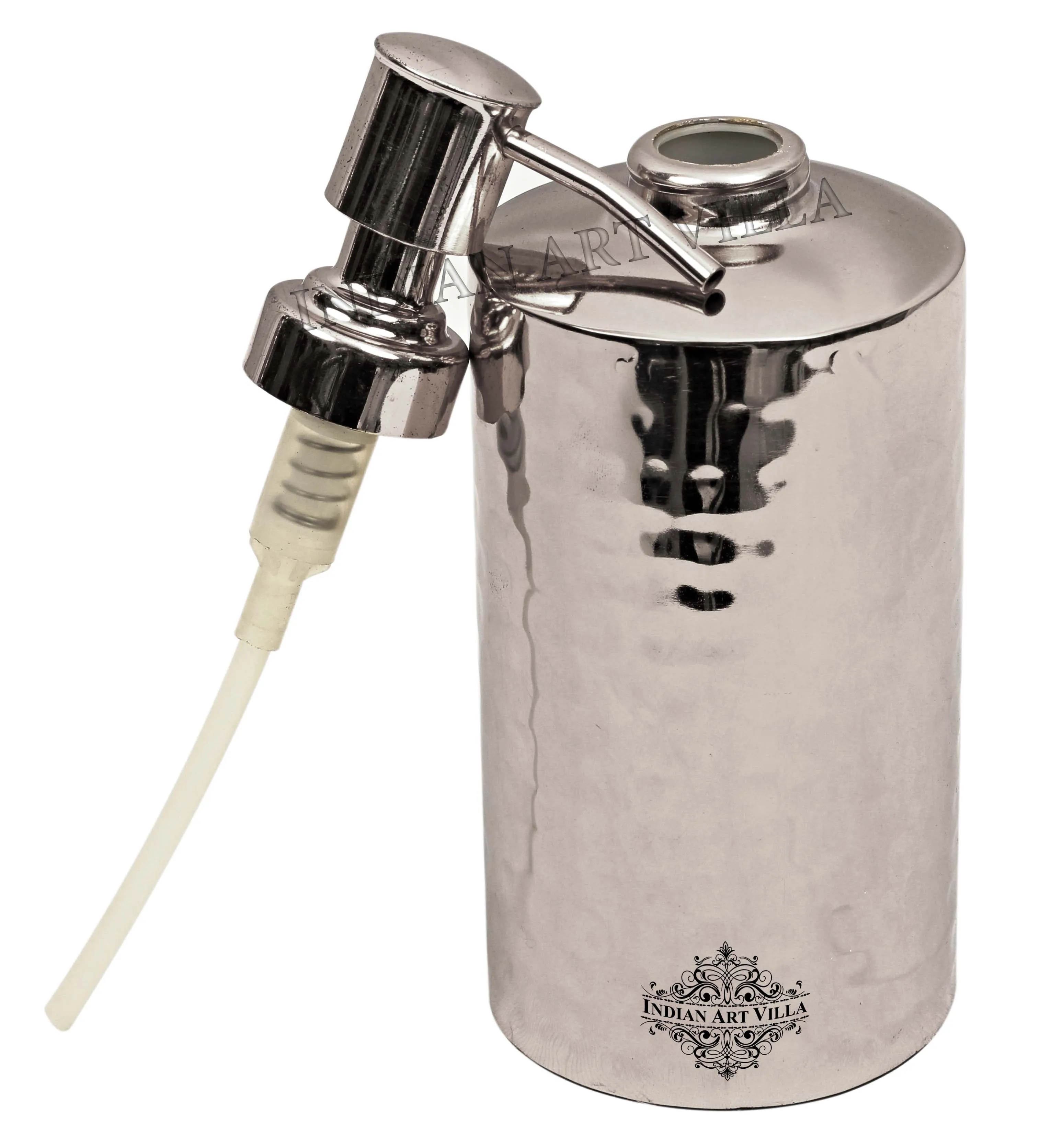 IndianArtVilla Steel Hammered Round Soap Dispenser