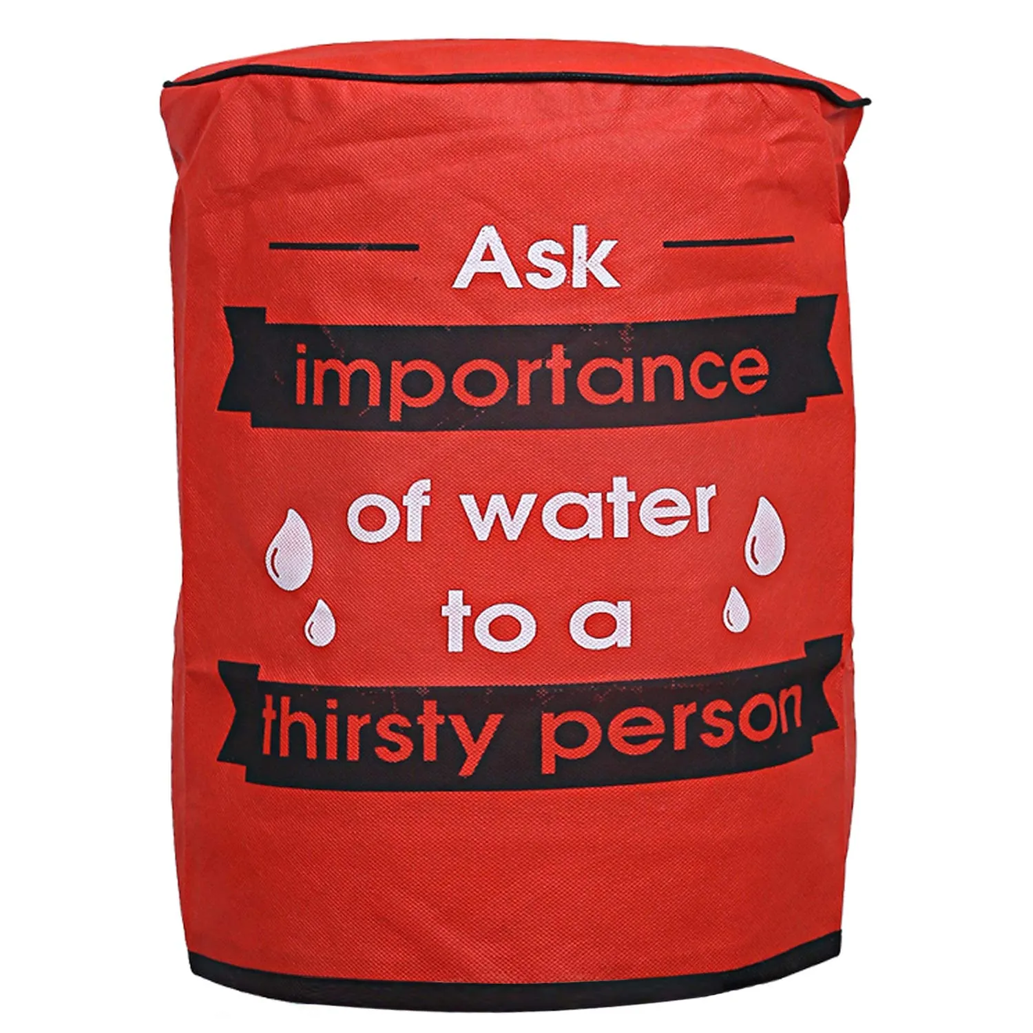 Kuber Industries Rexine Water Dispenser Bottle Cover with Rexine Water Level Indication 20 Litre (Red)-CTKTC13515