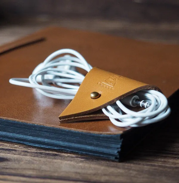 Leather Cord Holder x 2pcs #Light Brown