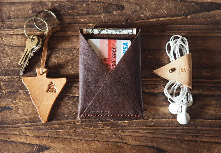 Leather Cord Holder x 2pcs #Light Brown