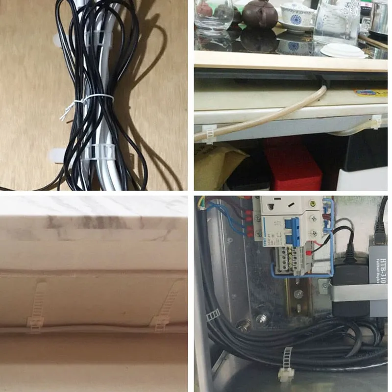 love607----10 Pcs Under Desk Cable Organizer