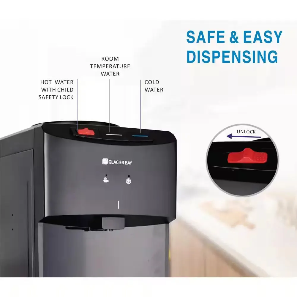 Matte Black Top Load Water Dispenser