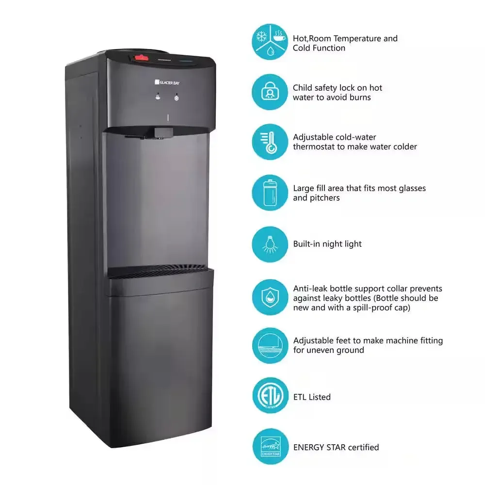 Matte Black Top Load Water Dispenser