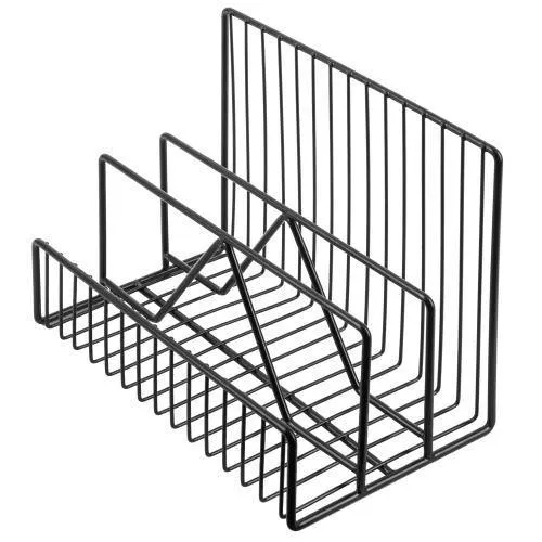 Modern Black Metal Wire Mail Sorter, Geometric Design