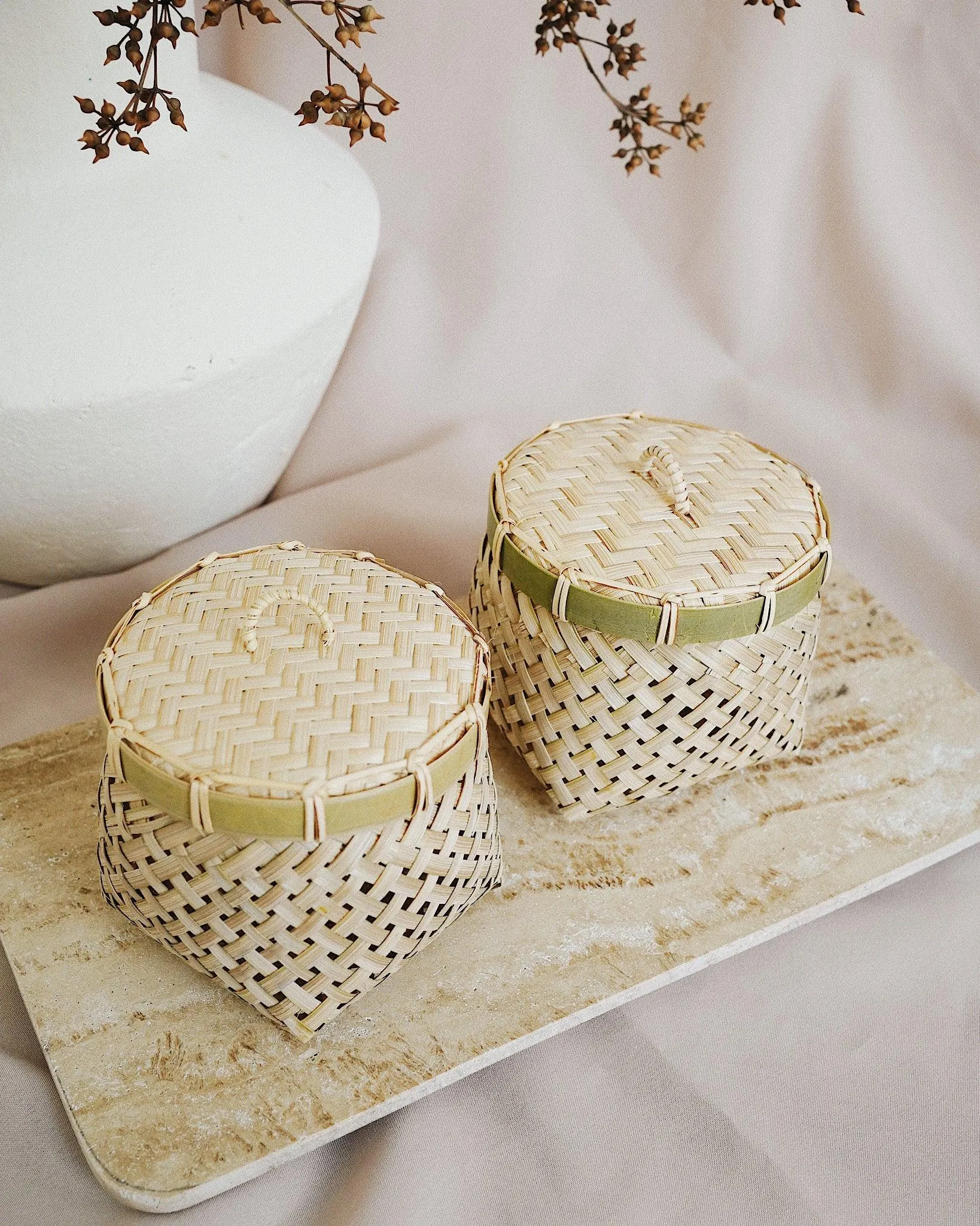 Moon Bamboo Storage Box with Lid
