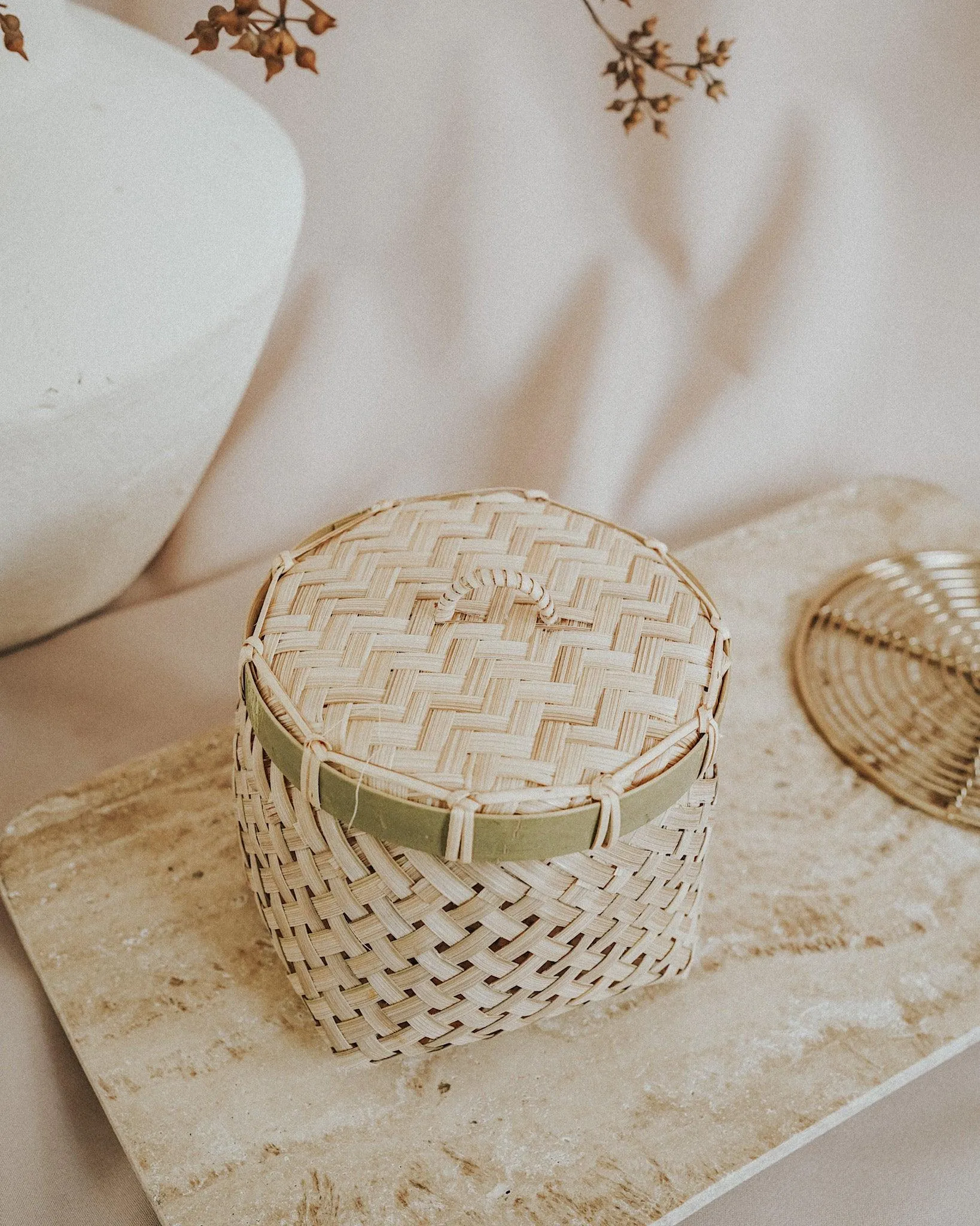 Moon Bamboo Storage Box with Lid