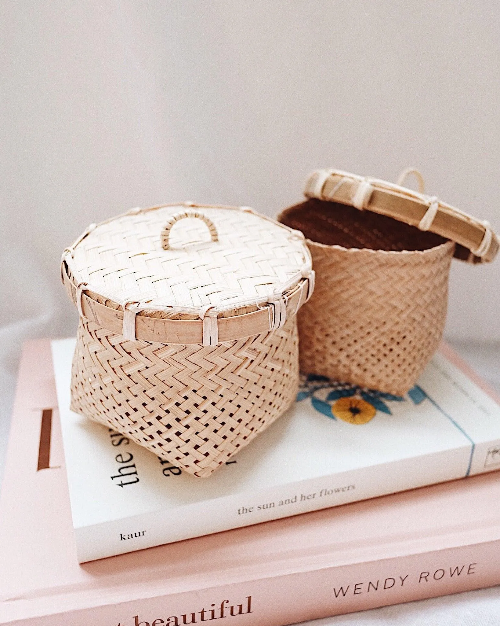 Moon Bamboo Storage Box with Lid