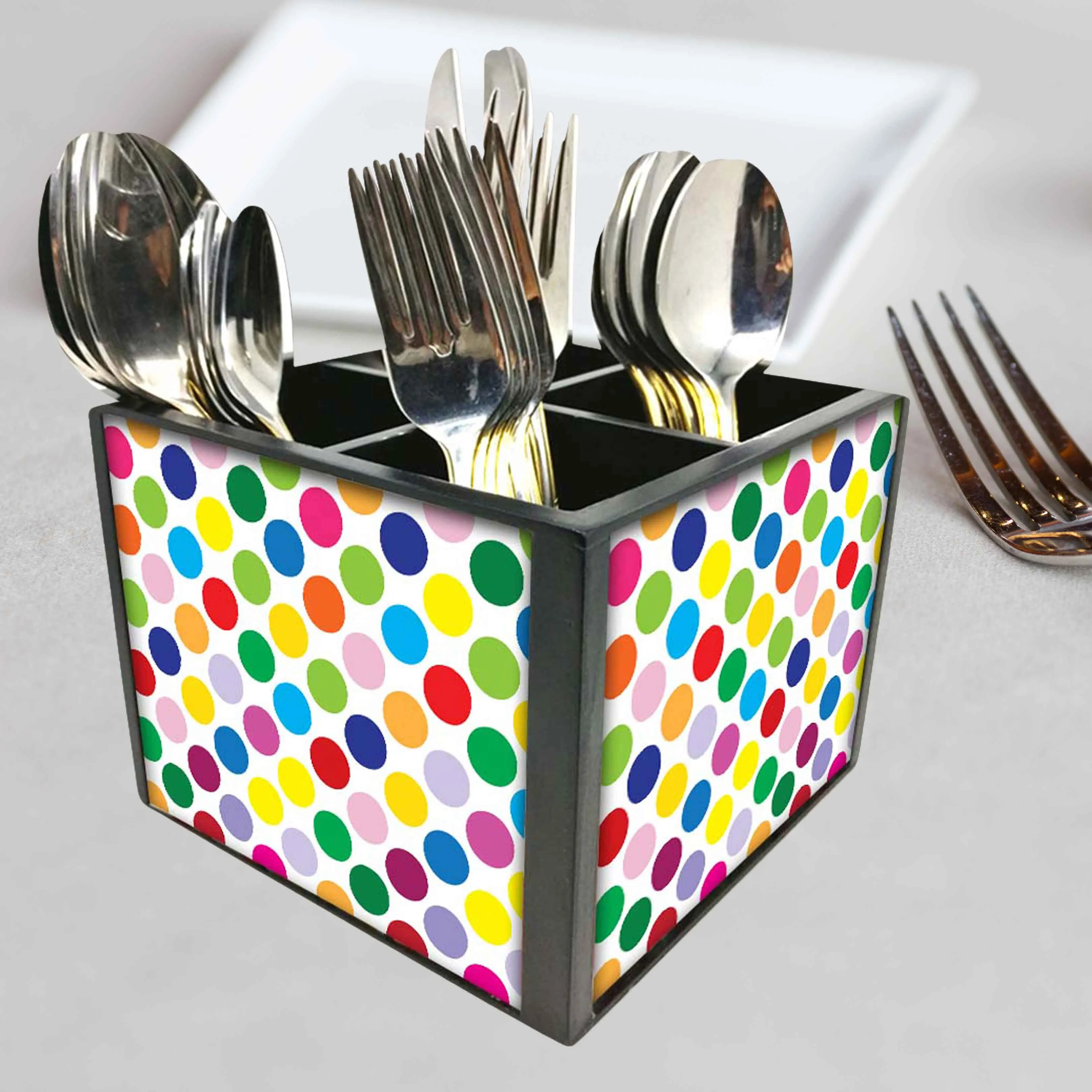 New Fork Knife&Spoon Holder - Colorful Dots