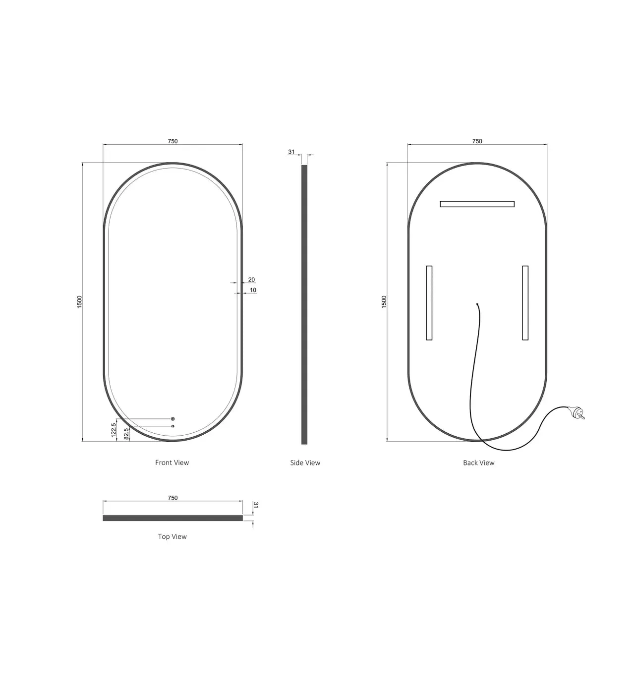 Otti Australia | 1500 Noosa Black Metal Frame Mirror