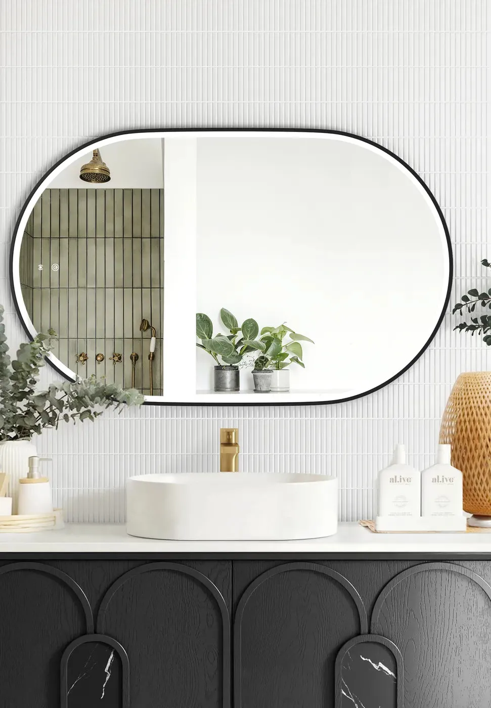 Otti Australia |900x600 Noosa Black Metal Frame Mirror