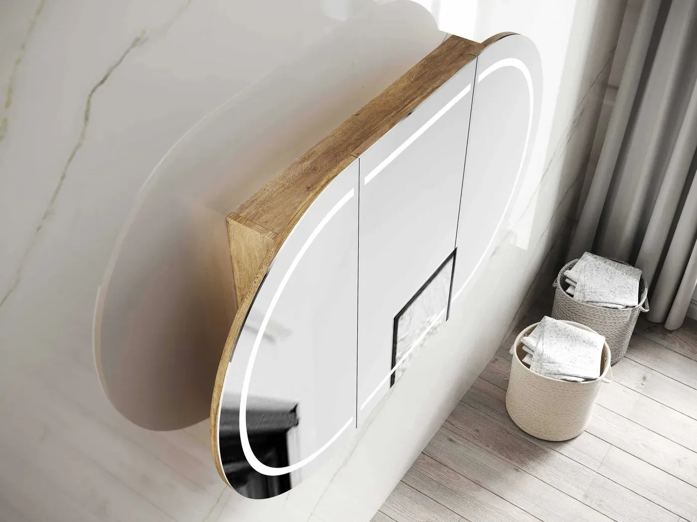 Otti Australia | Bondi 1200mm Natural Oak Led Shaving Cabinet